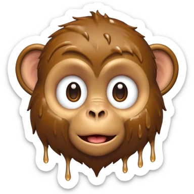 a wet monkey from head to toes sticker