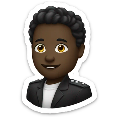 Un noir qui fait un bisous a un blanc sticker