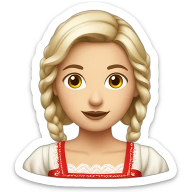 A Polish woman with a typical Polish dress sticker