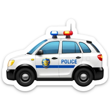 Police car with lights sticker