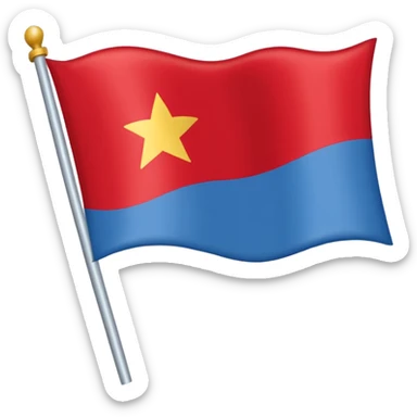 Bandeira toda branca com triângulo vermelho sticker