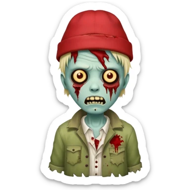 zombie in red hats sticker