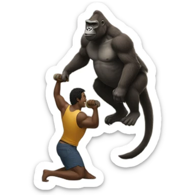 king kong lifting a kangaroo sticker