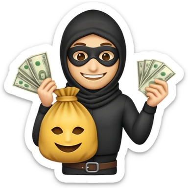 a robber emoji sticker