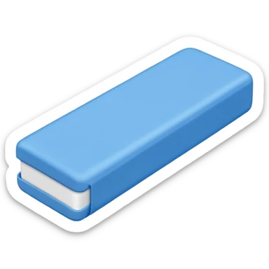 A single white eraser with blue wrap sticker