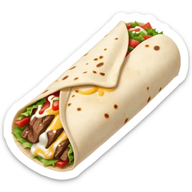 Steak and mozzarella cheese burrito  sticker