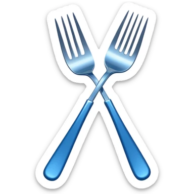 dessert fork with blue handle sticker