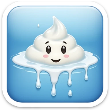 a small puddle of white liquid sticker