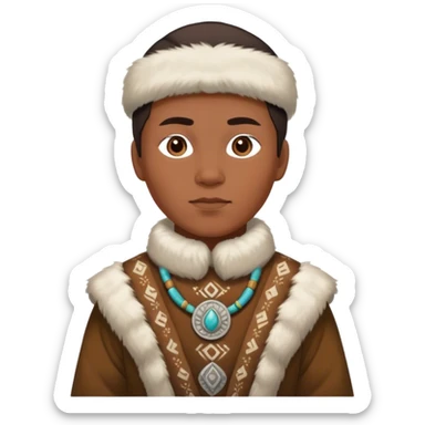 greenland citizen traditional outfit standing full scale sticker