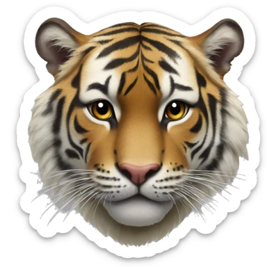 Una tigre che tiene in mano un cuore sticker