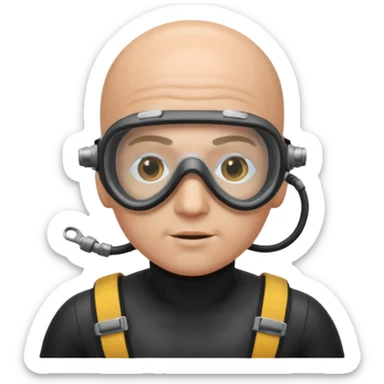 PATOGER le plongeur sous marin qui n'a pas de cheveux sticker