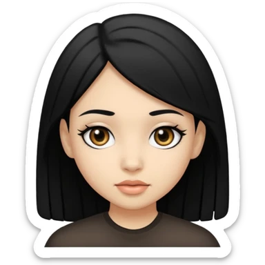 okay now change the hair and eye color to black sticker