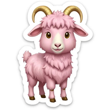 Light pink and gold Goat sticker