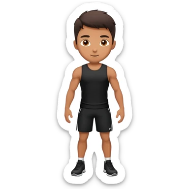 Athletic guy in sporty black clothes. sticker