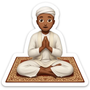 some guy eating 1kg of mozzarella, make it nepalese, more brown, slightly less brown, in a mosque, praying on a carpet sticker