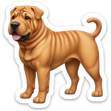 Red Shar-pei dog full body sticker