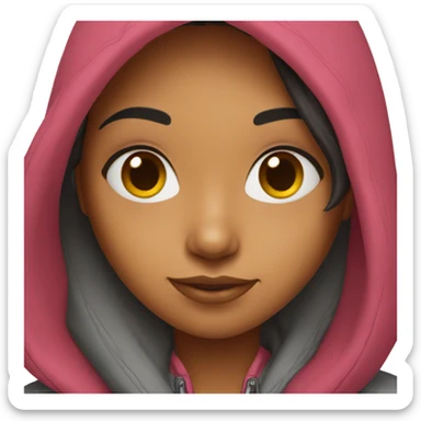 an indian american girl in a hoodie sticker