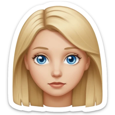 dirty blonde haired white girl with blue eyes sticker