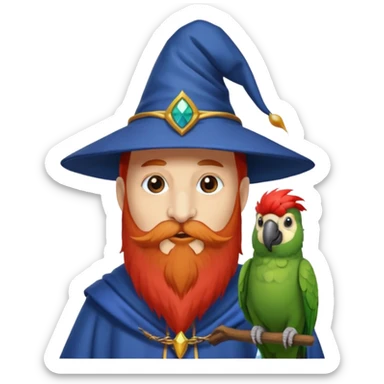 Zauberer mit Papagei Kopf sticker