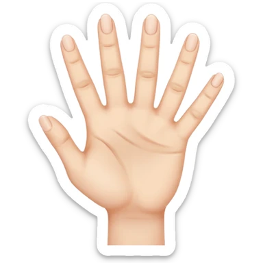 A hand with five fingers raises the first three fingers only sticker