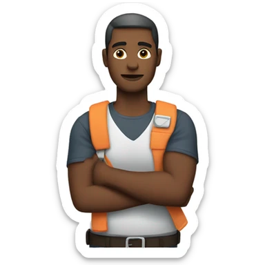 Man with arm sling sticker