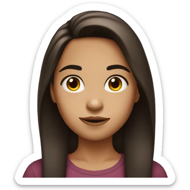 Girl with dark, auburn hair, raising one eyebrow sticker