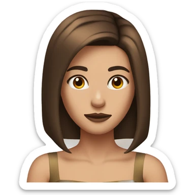 princess hell with horns brown hair bob haircut sticker