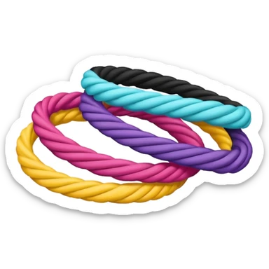 hair tie for tying hair，colourful，三根叠在一起，交错着叠 sticker