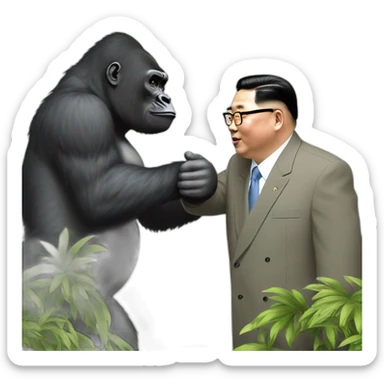 Gorilla meeting Kim yong un sticker