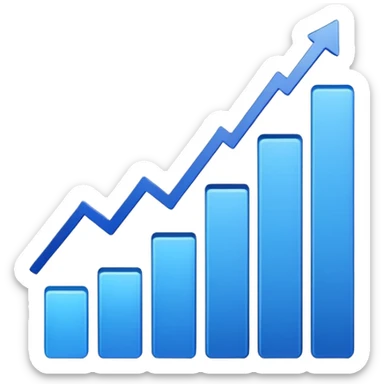 reports icon for site navigation. chart goes up and to the right sticker