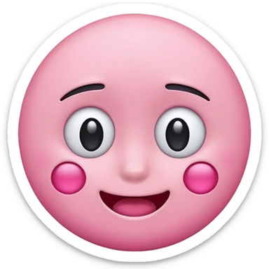 Pink emoji face sticker