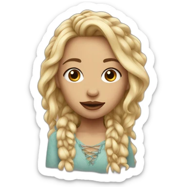 blonde boho girl with face piercings sticker