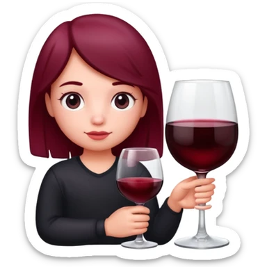 Tiny person next to a giant glass of wine  sticker