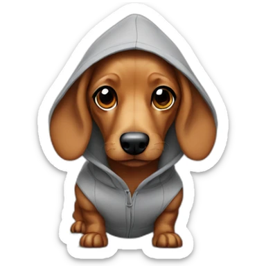 Sausage dog with a hoodie sticker