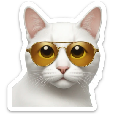 Cat with sunglasses sticker