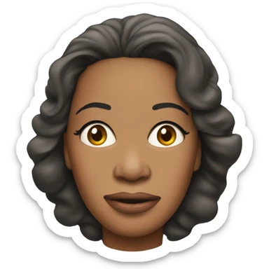 Oprah Winfrey's head with a sad face sticker