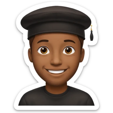 black guy wearing black backwards hat sticker