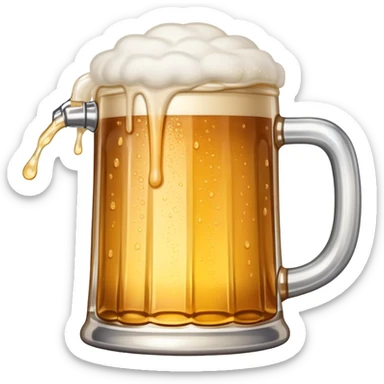 A wobbly tankard overflowing with beer sticker