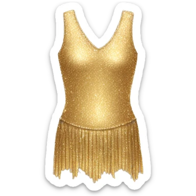 a short gold sparkly dress with fringes alone sticker