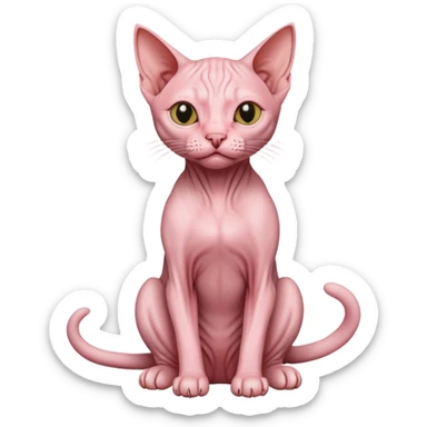 Hairless cat sitting sticker