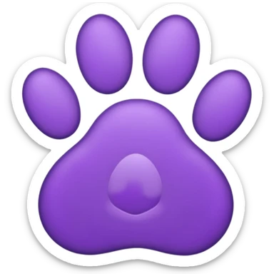 purple paw print sticker