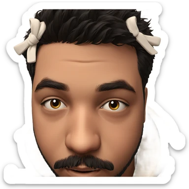 black haired boy with beard sticker