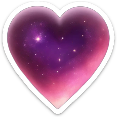 Heart with universe inside sticker