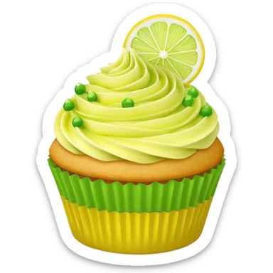 Lemon & lime twist cupcake with lemon and lime slices on top sticker