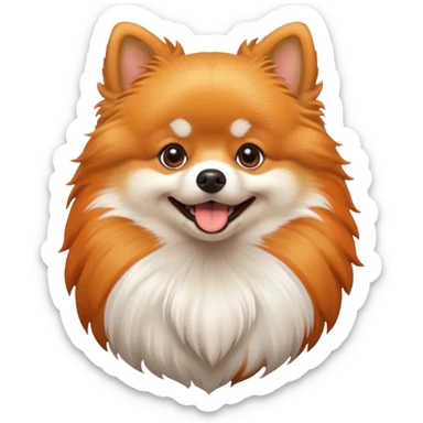 happy Pomeranian dog iOS Style sticker