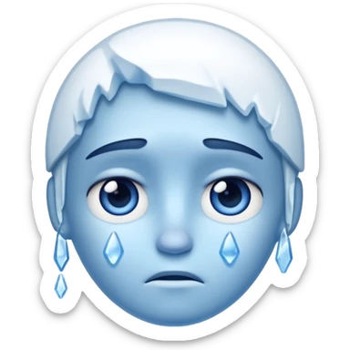 Frozen icy sad face iOs emoji sticker