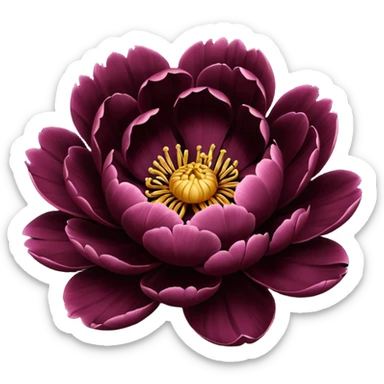 goth black peony sticker
