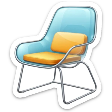 danish design glass chair sticker