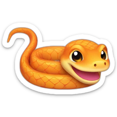 Cute orange snake smile sticker