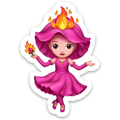 Rose-pink-magenta Fire-kindle-flame sticker